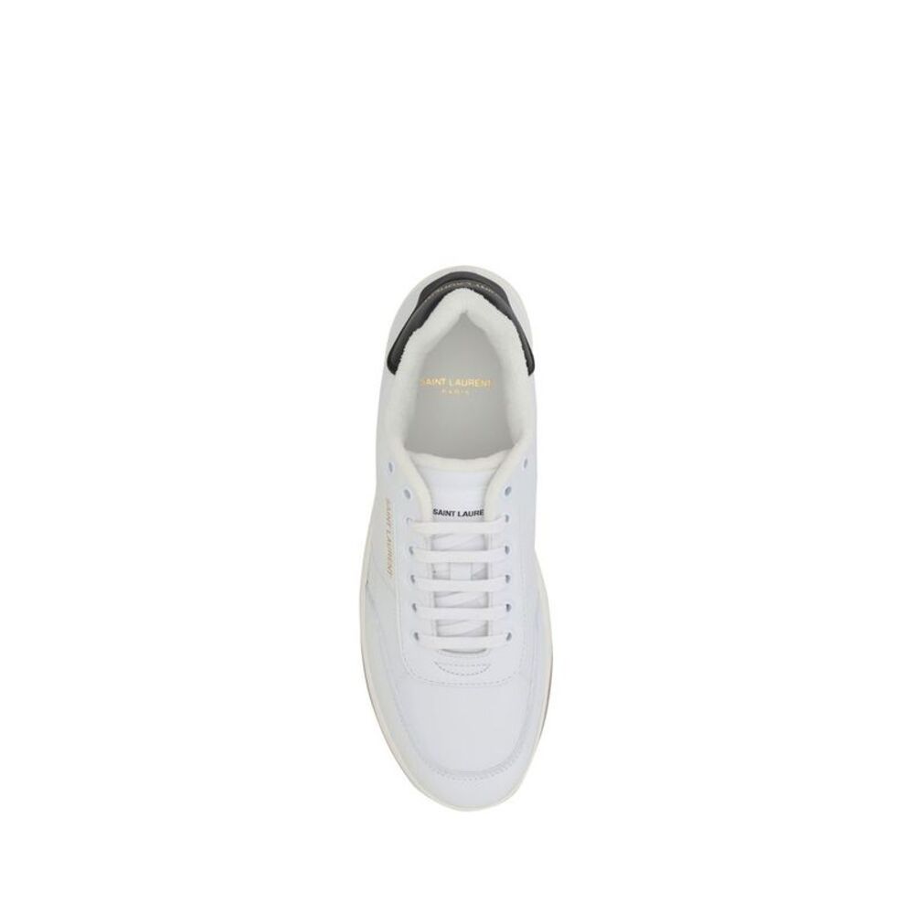 Saint Laurent White Calf Leather Bos Taurus Low Top Men's Sneakers - Picture 4 of 4